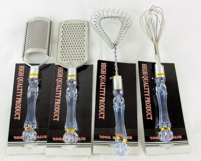 Small kitchen utensil with stainless steel handle, plastic handle, kitchen utensils and utensils.