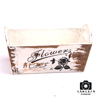 Ou shi top service old woodiness rectangular flowerpot, horticultural flowerpot, household handicraft