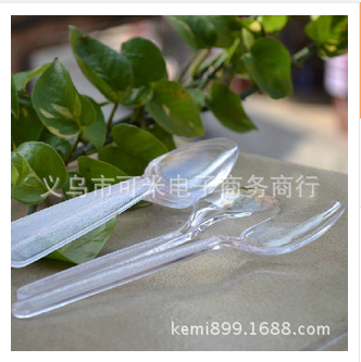 Japanese KM732 transparent plastic dessert spoon kitchenware supplies