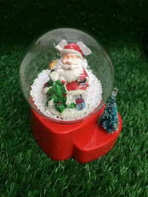 Ornaments Santa Claus snow music box gifts