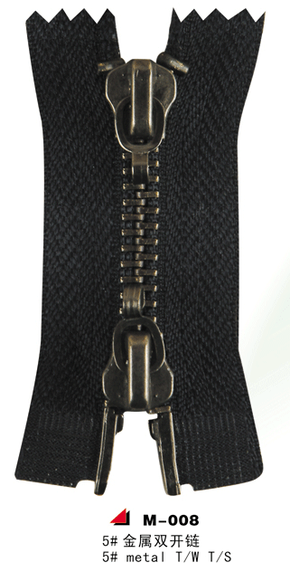 Wholesale Metal Zipper Metal Guaranteed Square Piece Metal Iron Hook Single Open Double Open
