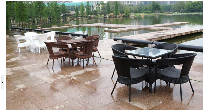 Desk and chair leisure Desk chair rattan chair imitation rattan chair outdoor table and chair four sets of garden table and chair