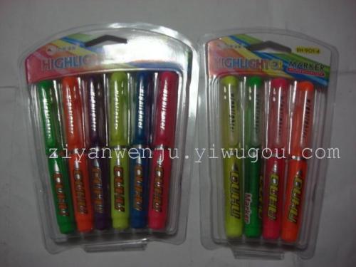 fluorescent pen full mechanical pen， high quality， best selling abroad， high quality and low price， multi-color