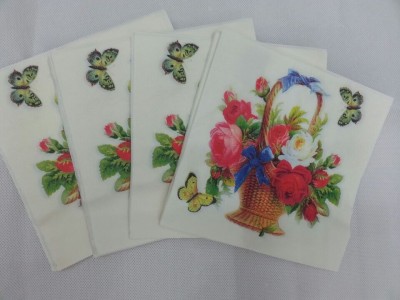Flower Colored napkin 100% wood Pulp Paper towel with high quality