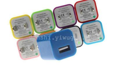 Small green apple color charger head wholesale phone USB universal charger 1000 mAh