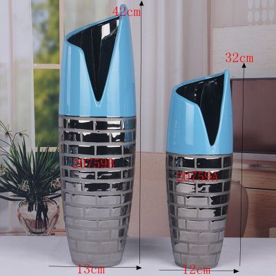 Gao Bo Decorated Home Creative Ceramic Artisan Vase Decoration Ceramic Floor Stand Vase Electroplating Ceramic Vase