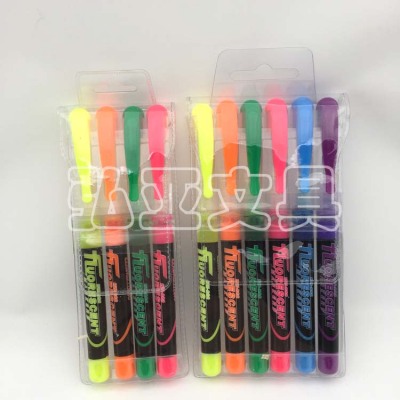 Direct-liquid fluorescent highlighter liquid ink pens