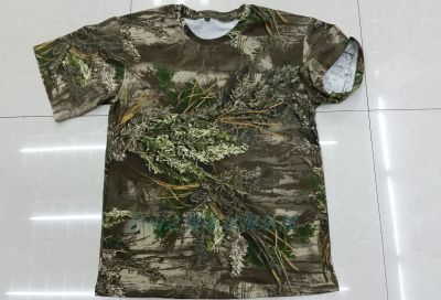 Bionic camouflage t-shirt Camo hunting clothing outdoors summer camouflage t-bird suit with short sleeves cotton vest