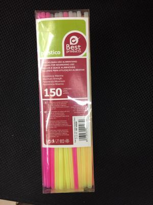 5mm * 21cm Fluorescent PVC Box 150PCs Bendable Straw,