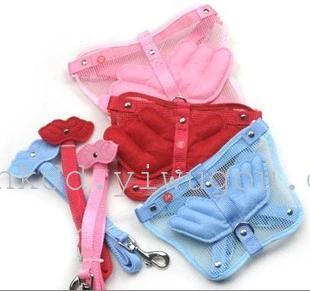 Small pet leash dog Angel Wings breathable chest strap thoracodorsal clothes dog rope 3-color