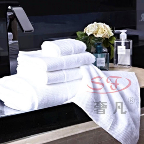 Five-Star Hotel Pure Cotton White Thick Platinum Satin Small Square Towel Bath Towel Towel 