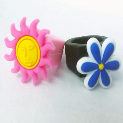Cartoon flower ring soft PVC epoxy technology factory outlet