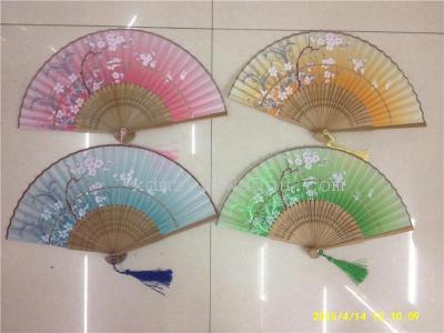 Fan folding fan wind women's Silk fan with cherry blossoms and wind technology, China wholesale gift fan Xiao fan