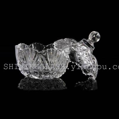 High quality glass candy jar glass sugar bowl  pot  glass bowl  glass craft 