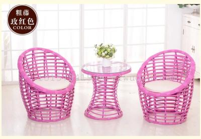 Bird's Nest Rattan Chair Three-Piece Tea Table Combination Outdoor Casual Furniture Table and Chair Balcony Rattan Chair