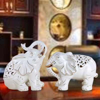 Gao Bo Decorated Home Office of high-grade ceramic products ceramic elephant elephant soft furnishings decoration crafts