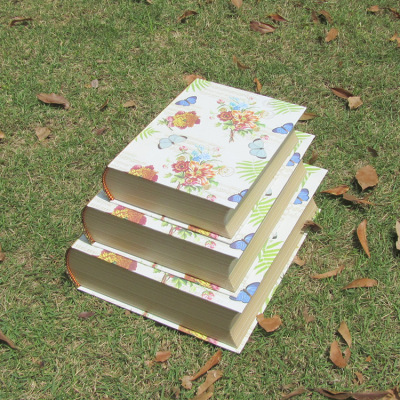 The new style butterfly and love flower super simulation book box creative gift box three pieces