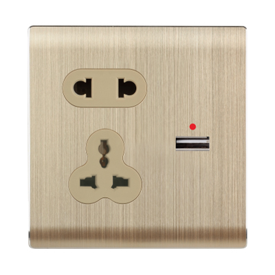 PDL8 champagne gold aluminium wire drawing five-hole with USB Sockets