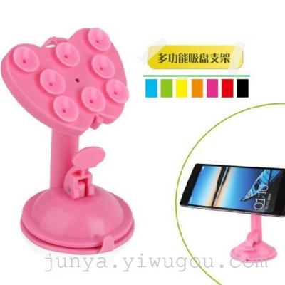 360-degree rotating cell phone-heart-shaped bracket 8 suction cup car Mobile holder silicone car suction cup