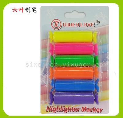 6color 6pcs mini highlighter pen fluorescent pen 