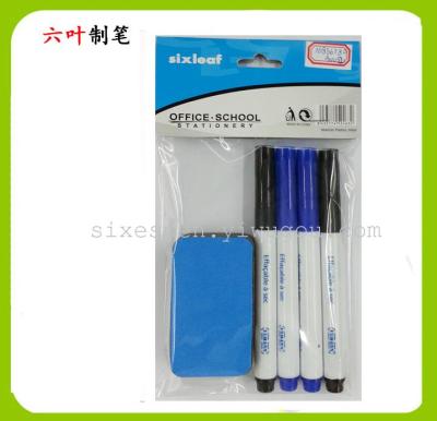 4pcs whiteboard marker pen and brush
