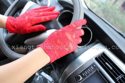 Wholesale Summer Women's Driving Thin Lace Gloves/UV Protection Short Sun Protection Gloves Gloves for Performance
