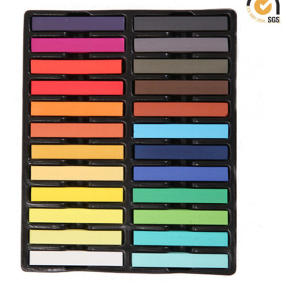 School supplies colored chalks 24 sticks of children hair rod with colored chalk
