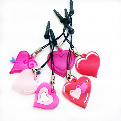 Valentine's day gifts of love mobile phone pendant flowers cartoon avatar dust plug