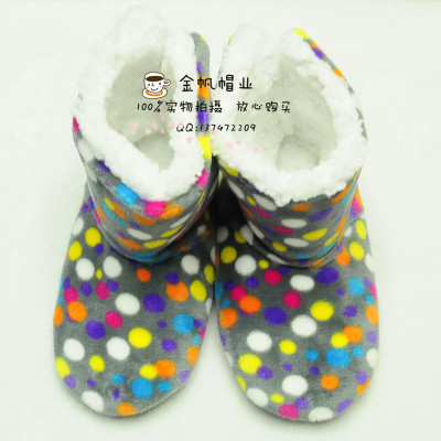 Foreign trade spot polka dot color decorative pattern \"women 's indoor warm cotton boots floor cotton boots warm fashion floor socks.