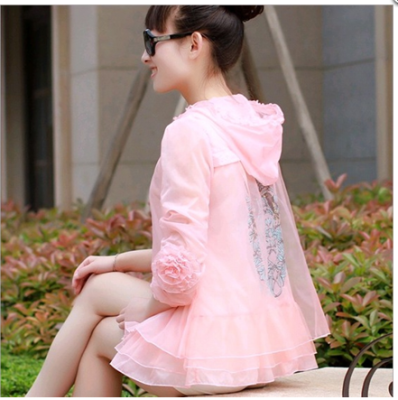 Lace lady sunscreen clothing long sleeved women's long sleeved UV ultra-thin section of the sun clothing