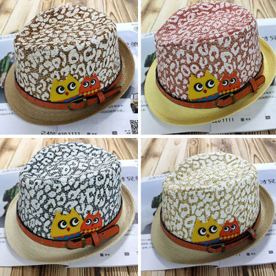 Cartoon OWL baby hats for spring/summer clouds printing paper Hat