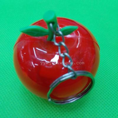 Apple-shaped miniature plastic cartoon cute LED light Keyring flashlight accessories