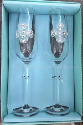 Lead free crystal glass wedding champagne glasses