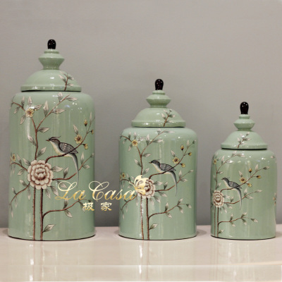American country home accessories hand-painted high-temperature ceramic canister ornament crafts medium