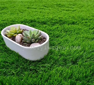 Simulation of artificial grass lawn fake plastic lawn