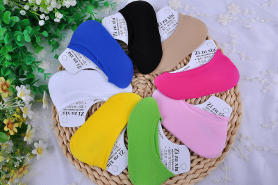 Super elastic velvet stealth boat shallow mouth Candy-colored silicone non-slip socks stockings