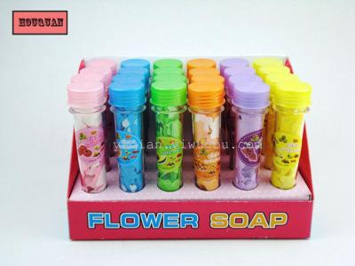  soap flower Test tube soap portable box set mixed color soap film tourism cleaning