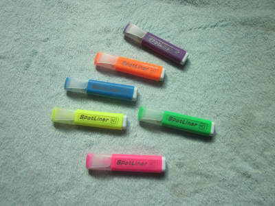 Office pen color key tag, flag notes pens highlighters