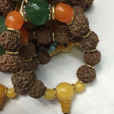 Xinyutang Diamond Natural Bodhi Buddha Beads Bodhi Bracelet Five Faces Rudraksha