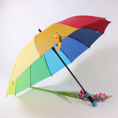 12 Bone Gradient Rainbow Umbrella Creative Boutique Straight Handle Straight Umbrella Foreign Trade Umbrella Advertising Umbrella