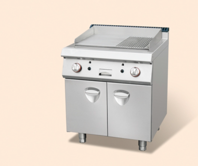 Gas ban Keng semi flat griddle with Cabinet/half pit, half flat griddle with Cabinet