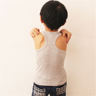 Summer children's vests foreign trade children's clothing summer new ribbed cotton jeans vest body-colour matching vest