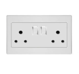 Double switch 15A round three hole Sockets