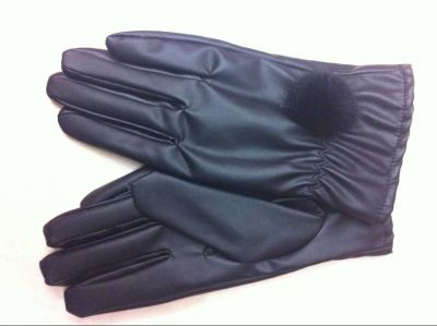 Women's Full Pu Half Pu Fur Ball Casual Gloves