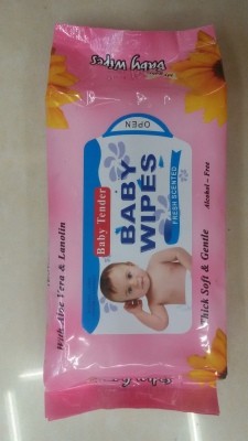 Sun flower 80 baby hand mouth wipes.