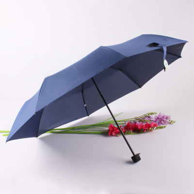 korean 3 folding pongee sun protection umbrella 