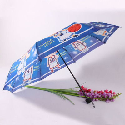 Japan cartoon creative printing 3 folding umbrella sun protection 