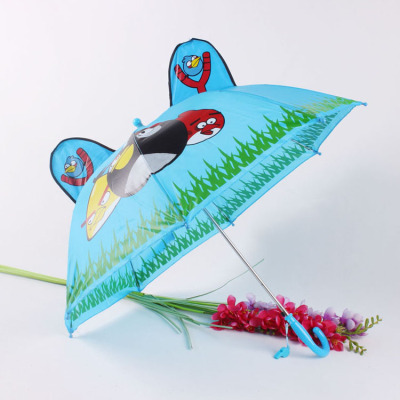 lovely cartoon angry bird children's straight umbrella ear umbrella wholesale 