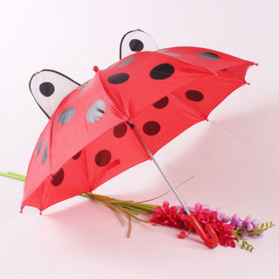 lovely cartoon beetle children's straight umbrella ear umbrella sholesale 