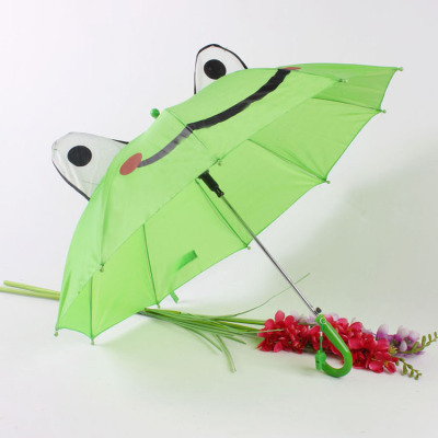 lovely frog children's straight umbrella ear umbrella sun protection auto open 
